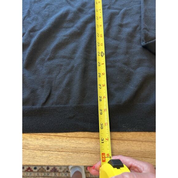 BROOKS BROTHERS Black XXL 100% Extra Fine Italian Merino Wool Sweater Mock Neck - Picture 6 of 9